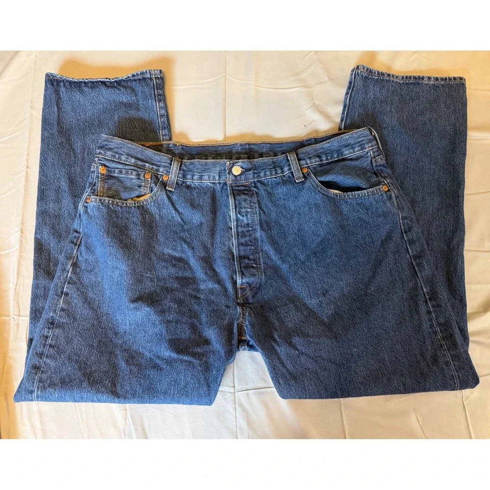Levi's 501 Original Fit Mens 42x32 Blue Excellent‎ Button Fly Straight Leg Jeans